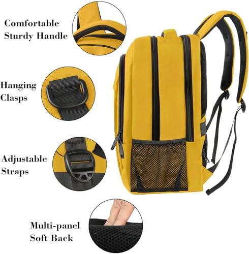 MATEIN Yellow Travel Laptop Backpack, 15.6 Inch Computer Student Bookbag - color: Yellow, size: 15.6 Inch