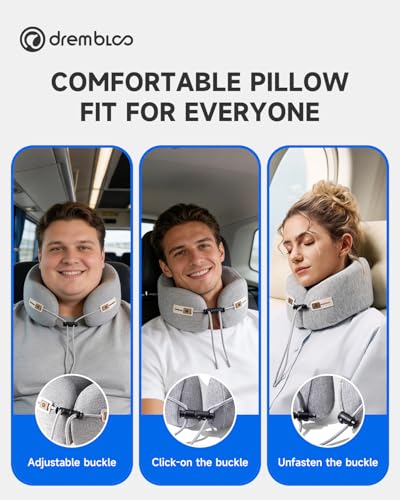 Travel Neck Pillow for Airplane, 360° Ergonomic Support for Sleeping - color: Gray