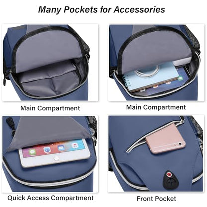 MOSISO Small Sling Bag for Men, Crossbody Shoulder Chest Daypack Bag - color: Haze Blue