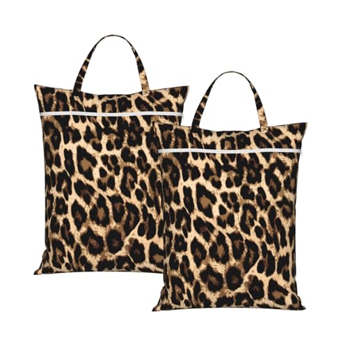 "cheetah skin Leopard print 2-Pack Travel Laundry Bags for Dirty Clothes- Large Waterproof Laundry Tote, Wet & Dry Use, Reusable Foldable Carry Handles for Vacation, Gym & Dorm" - color: Cheetah Skin Leopard Print