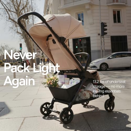Mompush Nexis Carbon Fiber Travel Stroller with Travel Bag, Carry-On, Grey - color: Grey