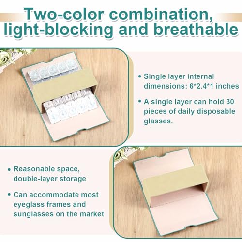 Flutesan 2 in 1 Daily Contact Lens and Glasses Organizer Case, Green - color: Green