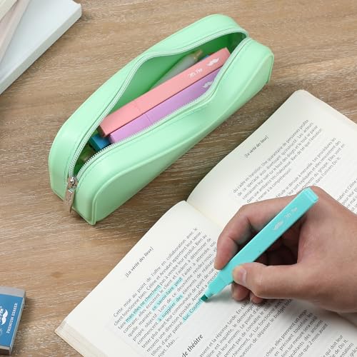 Mr. Pen- Silicone Pencil Case, Aesthetic Pencil Bag for Women, Makeup Pouch - color: Mint Breeze