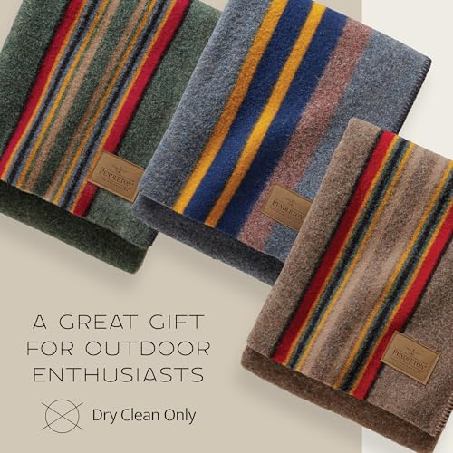 Pendleton Yakima Throw 54" x 66", Wool Cotton - color: Green Heather
