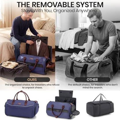 Fanwoli Carry-On Rolling Garment Bag with Wheels, Suit Travel Bag - color: Blue