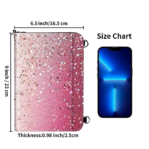 Family Passport Holder Wallet,Pink Glitter - color: Pink Glitter