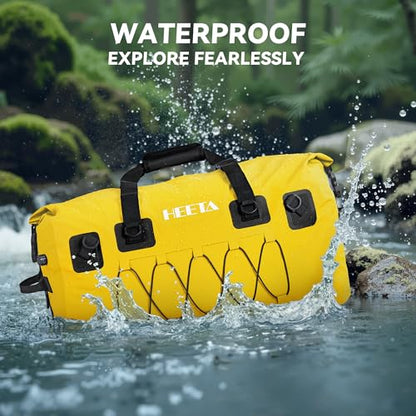 HEETA Waterproof Duffel Bag Travel Motorcycle Dry Bag Backpack 60L/80L/110L - color: Yellow, size: 110L