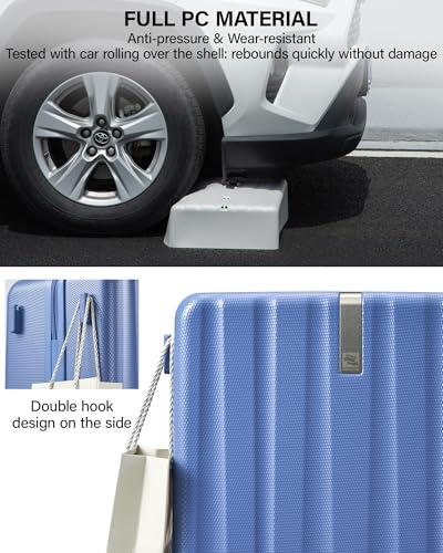 Hanke Upgraded Elite 2 Piece Luggage Set, 20 Inch Carry On & 29 Inch Extra Large Checked Suitcase, PC Hard Shell Suitcases with Wheels, TSA Lock, Explosion-Proof Zipper Travel Set,Deep Space Purple - color: Deep Space Purple, size: 2-Piece Set（20/29）
