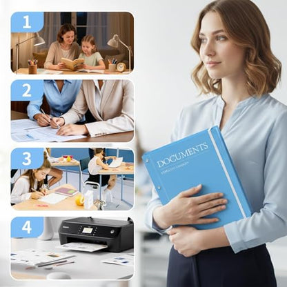 Important Document Organizer Binder, 12-Pocket Expanding File Folder for A4
