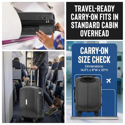 IZOD Mateo 3 Piece Expandable Hardside Luggage Set, Black - color: Black, size: 3 Piece Set