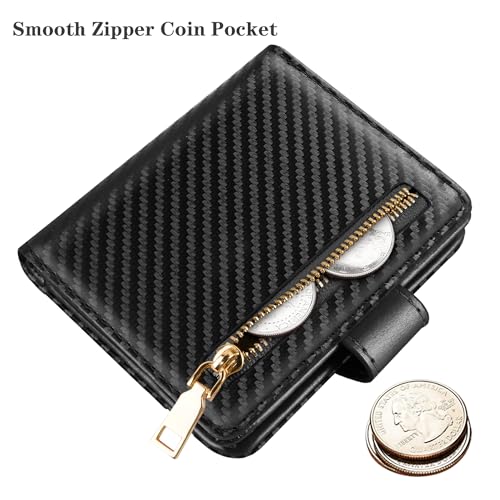 Small Wallets for Men Slim Minimalist Bifold Credit Card Holder - color: Carbon Fiber