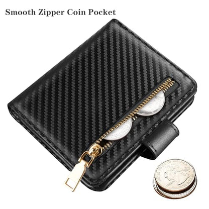 Small Wallets for Men Slim Minimalist Bifold Credit Card Holder - color: Carbon Fiber