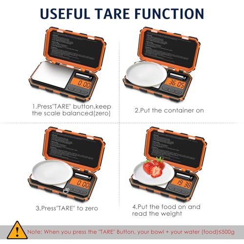Digital Gram Scale, 200g x 0.01g Pocket Scale, Mini 6 Units Jewelry Scale with LCD Display, Tare Function for Food, Jewelry, Coin, Coffee,with 50g Calibration Weight(Battery Included) - size: 200g/0.01g