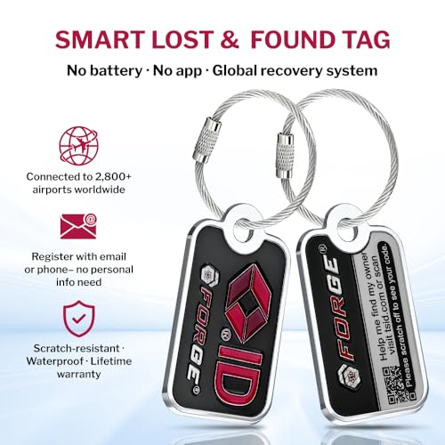 Forge Dual-Opening: Key or Combination Lock, TSA Approved Lock for Luggage, Pelican case, Travel, Gym, School, Luggage Combination Lock, Travel Bag Lock (Black 4 Locks and 2 ID) - color: Black 4 Locks 2 IDS