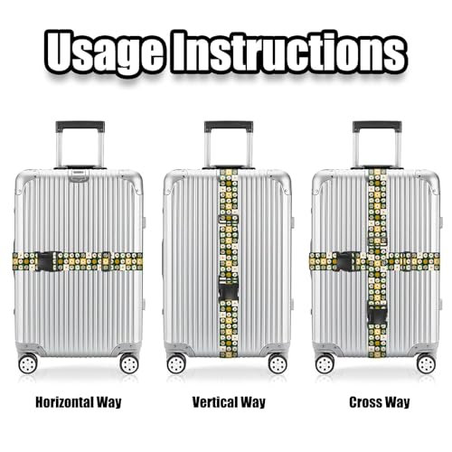 Nuxovilar Luggage Straps Set for Suitcase 1.96x71in Polyester - color: CC01460, size: 1.96"x70.86"