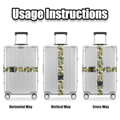 Nuxovilar Luggage Straps Set for Suitcase 1.96x71in Polyester - color: CC01460, size: 1.96"x70.86"