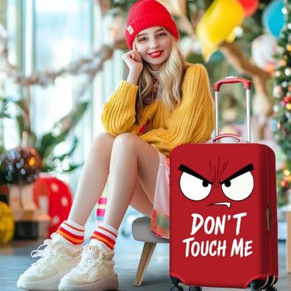 MAYJOYDIY Red Anger Luggage Cover Don't Touch Me Elastic Baggage Covers Fashion Dust-Proof Suitcase Sleeve Anti-Scratch Washable Suitcase Protector L Fit 26-28 inch Luggage - style: Eye