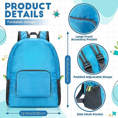 Eccliy Backpacks Bulk 17 Inch Lightweight Foldable Travel,Blue - color: Blue