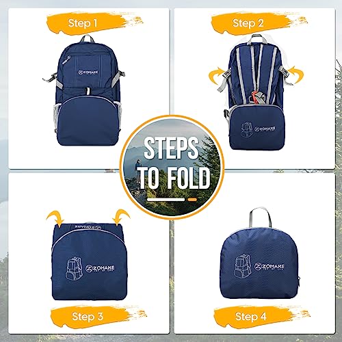 ZOMAKE Lightweight Packable Backpack 35L, Water Resistant Foldable Day Pack - color: B-royal Blue