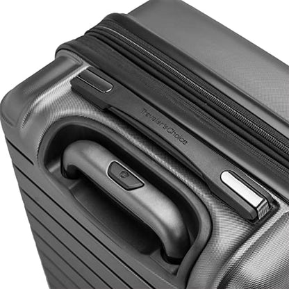 Traveler's Choice Archer Polycarbonate Hardside Spinner Luggage Set, Tie Down Straps, Grey, Checked 29-Inch - color: Grey, size: 1-Piece (Checked 29-Inch)