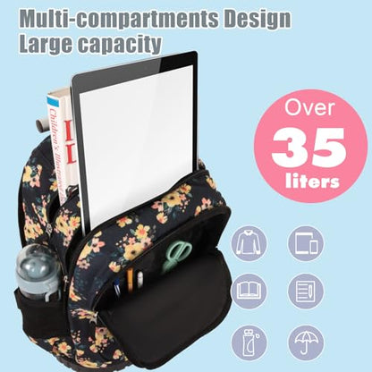 Tilami Rolling Backpack for Boys and Girls,Flowers - color: Flowers