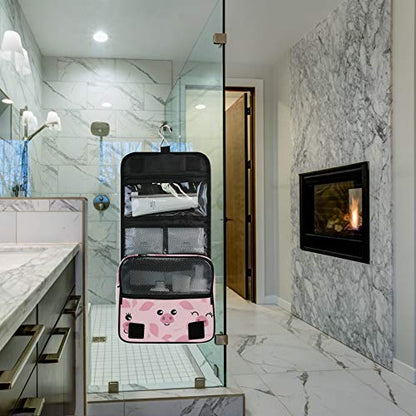 senya Hanging Travel Toiletry Bag Kit Makeup Case Cosmetics Organizer for Men Women - color: Cute Pigs