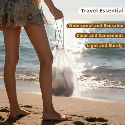 LazyMe Clear Shoe Bags for Travel, 11.8 x 15.7 Inch, 12 Pcs - color: Clear 12pcs