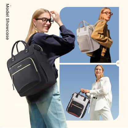 LOVEVOOK Laptop Backpack Women, 15.6 Inch Work Backpack - color: Black, size: 15.6INCH
