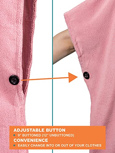 SUN CUBE Surf Poncho Changing Robe with Hood, Wetsuit Changing Hooded Towel - color: Pink