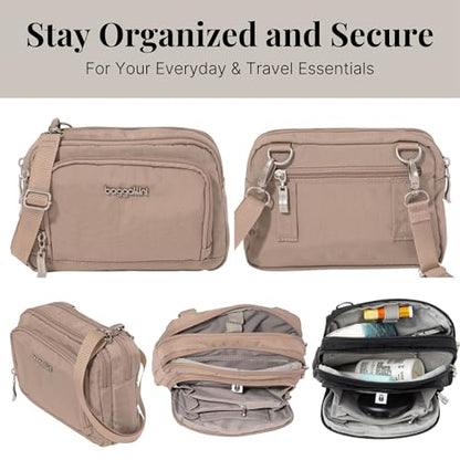 Baggallini Triple Zip with Front Wallet/Trifecta RFID Wallet Crossbody - color: Moonrock