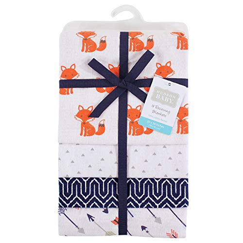 Hudson Baby Unisex Baby Cotton Flannel Receiving Blankets, Foxes, One Size - color: Foxes, size: One Size