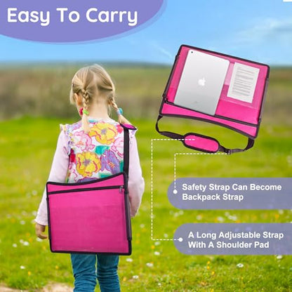 Kids Lap Desk Tray for Road Trip Activities, Portable, Pink 1PCS - color: Pink-1PCS