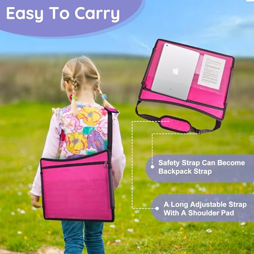 Kids Travel Tray for Car Seat, Road Trip Activities, Pink 2PCS - color: Pink-2PCS