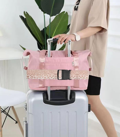 Luggage Straps for Suitcases Travel Belt Accessories, Cute Suitcase Strap, Adjustable Luggage Belt Strap, Heavy Duty with Quick-Release Buckle Luggage Strap Glitter Leopard - color: Glitter Leopard
