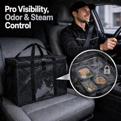 NZ home Insulated Food Delivery Bag, Grocery Cooler & Catering Tote - color: Orange, size: 3XL (PRO)