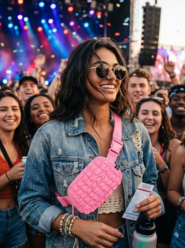 Belt Bag - Quilted Puffer - Pink - color: Quilted Puffer - Pink