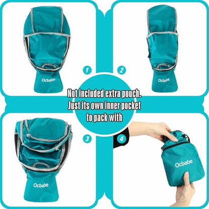 Ultra Lightweight Foldable Backpack,Water Resistant Small Packable Hiking Daypack Outdoor Camping Travel Bag - color: Green, size: 15L