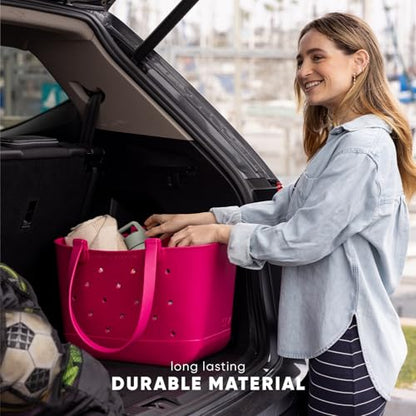 Simple Modern Waterproof Rubber Beach Bag | Extra Large | Pink | Getaway Tote Bag with Zipper Pocket, Beach Tote & Pool Bag for Travel, Boat, Groceries | Beach Essentials | Blush - color: Blush, style: Extra Large