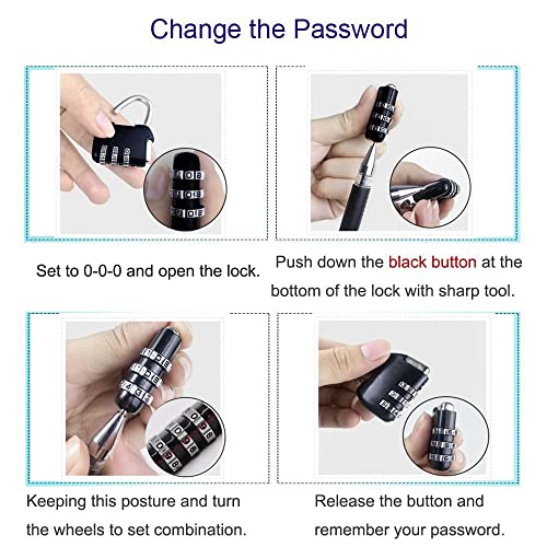 3-Digit Travel Combination Lock of Zinc Alloy,Small Safe Combination Padlock for Suitcase Luggage Briefcases Computer Bag Schoolbags Backpacks Locker Drawer Toolkit Cabinets, Color Locks,6 Pack - size: 6 Pack