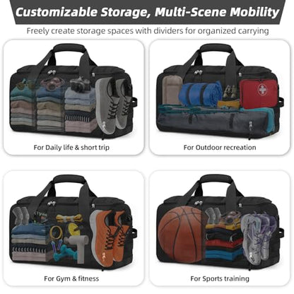 ZOMFELT Gym Bags for Men, 22x14x9 Carry On luggage Duffle Bag for Travel - size: Medium