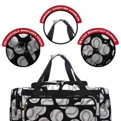 NGIL Canvas 23" inch Duffle Bag (Baseball-Black) - color: Baseball-Black