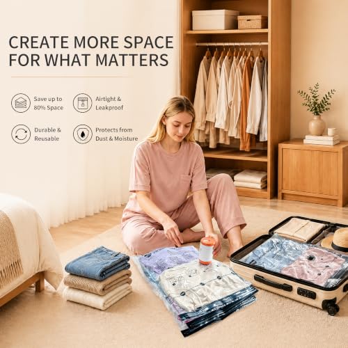 GONGSHI Vacuum Storage Bags with Electric Pump, 32-Piece Set