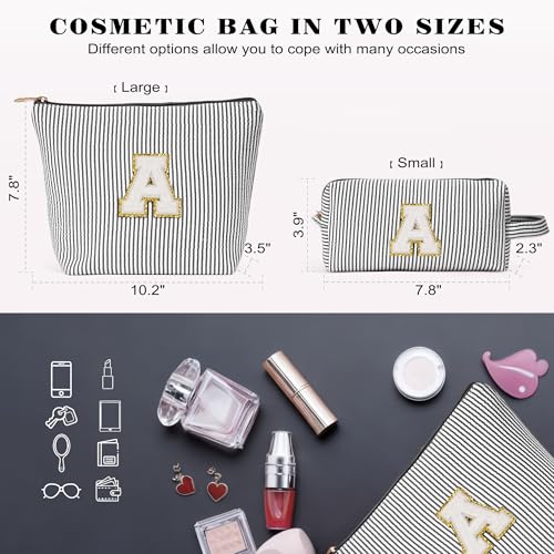 Travel Essentials - Portable Travel Toiletry Bag for Women, Initial Makeup Kit Organizer Make up Cosmetic Bag Set, Black C - color: Black, style: C