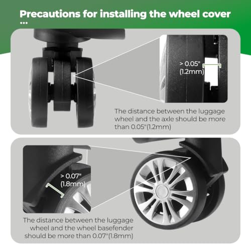 8Pcs Luggage Wheel Covers, Travel Accessories (Gradient Forest Green) - color: Gradient Forest Green