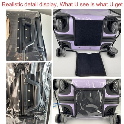 Suitcase Covers for Luggage 3 Pack 0.4mm Heavy Duty Clear PVC Waterproof | Travel Suitcase Protector Cover Anti Scratch Dustproof Suitcase Sleeve Fits 20 24 28 Inch Wheels Baggage - color: Black