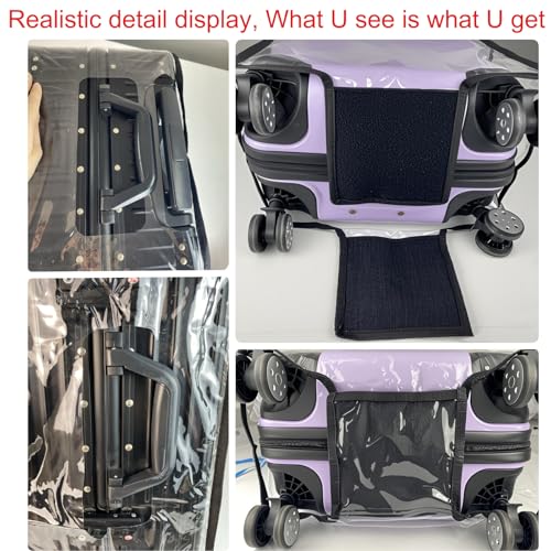 Suitcase Covers for Luggage 3 Pack 0.4mm Heavy Duty Clear PVC Waterproof - color: Black