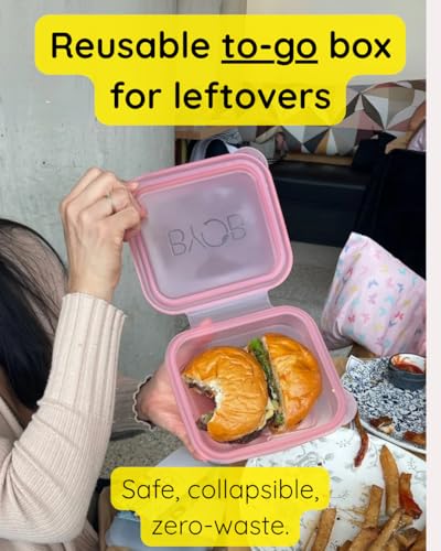 BYOB Collapsible Silicone Food Containers with Attached Lids – Reusable To-Go & Leftover Containers, Platinum Silicone, Leak-Resistant – 4 Pack (White/Pink) - color: White/Pink 4-Pack