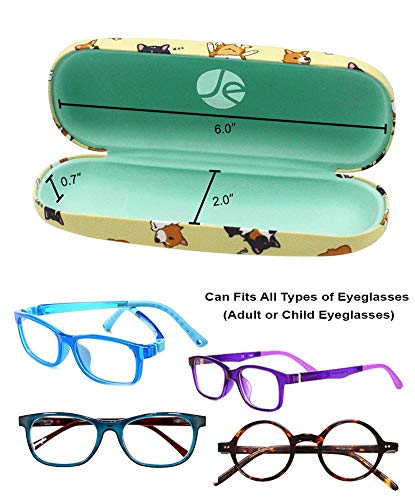 JAVOedge [4 PACK / 3 PACK], Printed Pattern Durable Hard Clamshell Eyeglass Case with Bonus Microfiber Cloth - color: Dog - Style a, size: 3 PACK