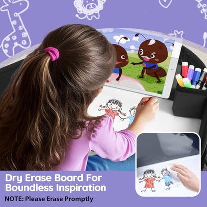 Kids Lap Desk Tray for Road Trip Activities, Portable, Black 2PCS - color: Black-2PCS