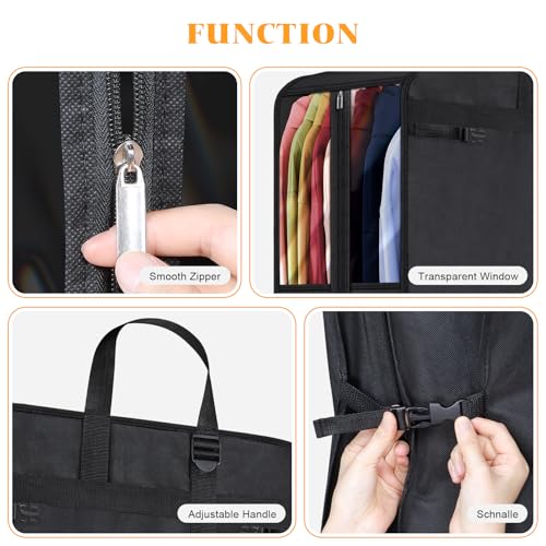 Univivi Garment Bag for Moving, Heavy Duty Suit Bag, 50 Inch, Set of 2 - size: 24"X50" - 2pcs - Heavy Duty